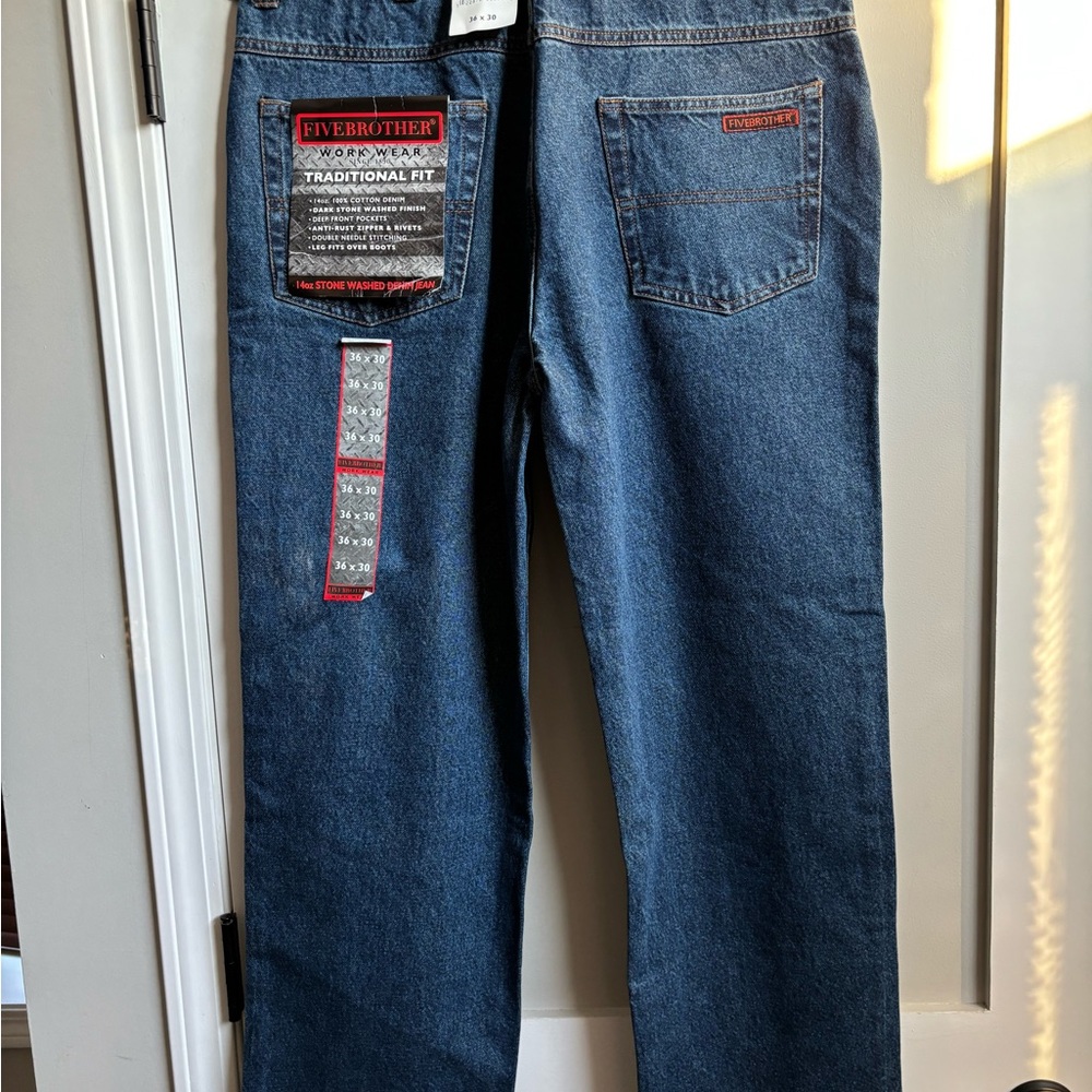 Five Brothers Men’s Jeans Traditional Fit Work Wear 36x30 NWT